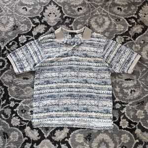 Vintage 90s Nike Polo Patterned Polo Abstract Geometric AOP Size Mens Medium
